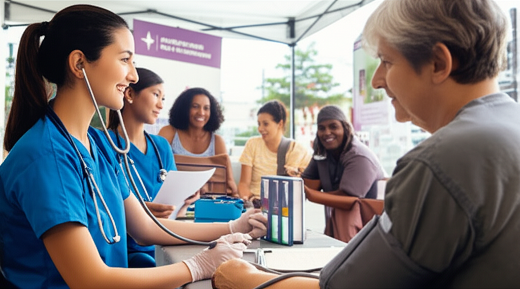Jornada de salud comunitaria con médicos voluntarios